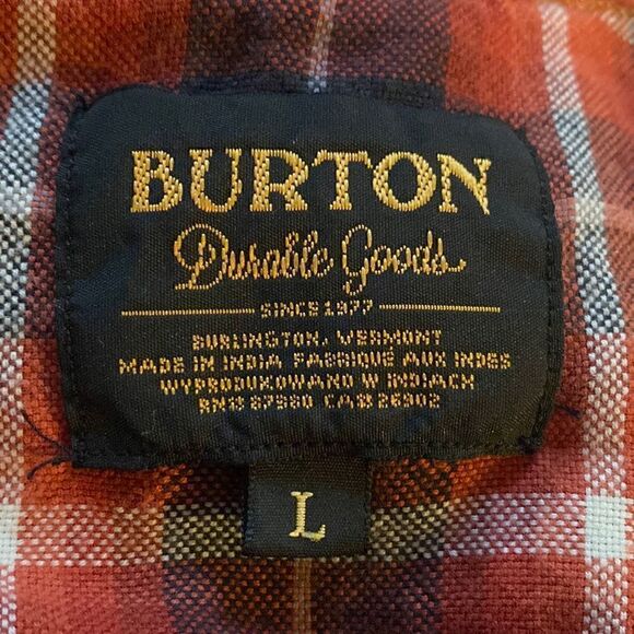 BURTON button down plaid long sleeve shirt size Large - Picture 2 of 4